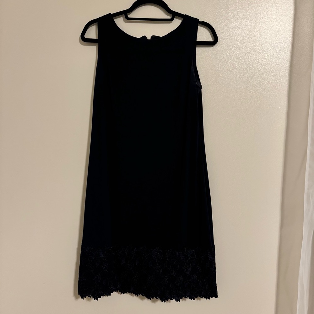 Eliza J Navy Dress with Elegant Lace Design